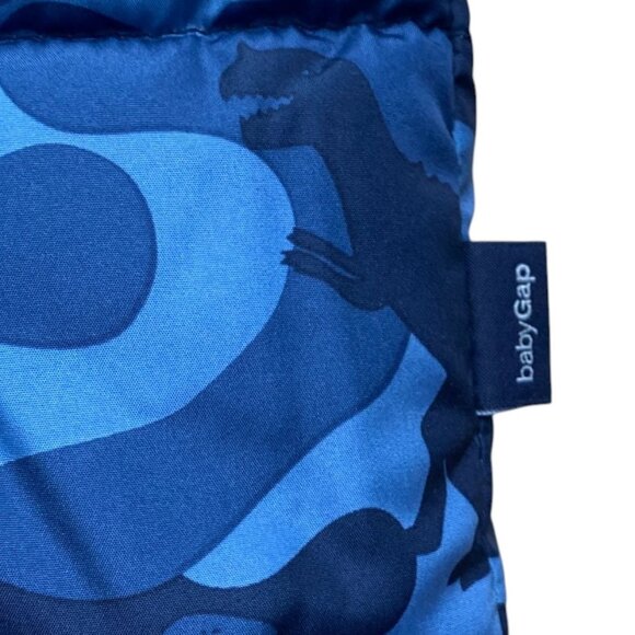 Baby Gap Dinosaur Print ColdControl Max One-Piece Quilted Snowsuit Blue 6-12 mos - Picture 7 of 16